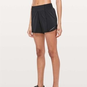 Lululemon women's 4 inch high waisted black hotty hot shorts